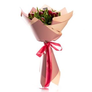 Buchet 7 bujori Burgundy - Poza orientativa