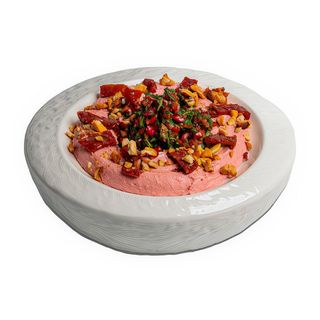 HUMUS CU SFECLA ROSIE,SALATA TABBOULEH,ROSII USCATE SI CAJU