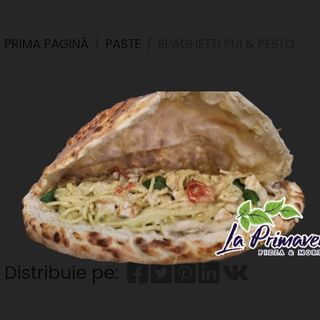 Spaghetti cu pui & pesto