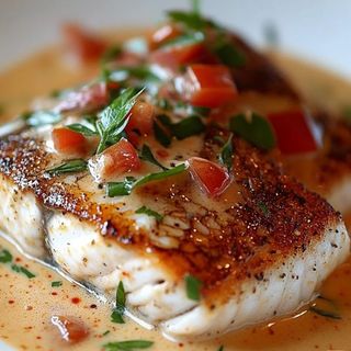 Swordfish with sauce from roasted tomatoes