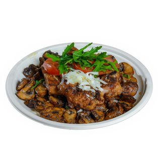 Pulpă de pui la grătar cu ciuperci