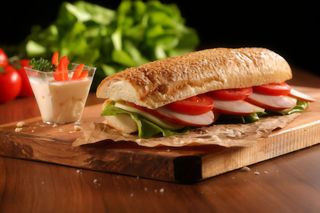 Sandwich pastrama de piept de pui