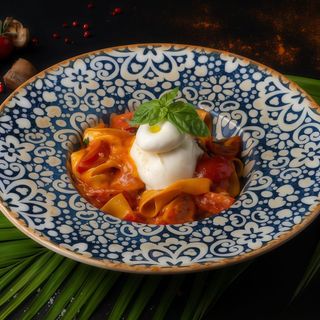 Tagliatelle cu burrata roșii cherry și busuioc - 450g