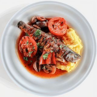 Saramură cu păstrăv șI mămăliguță