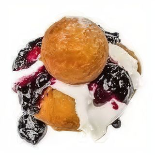 Papanași cu dulceață de vișine