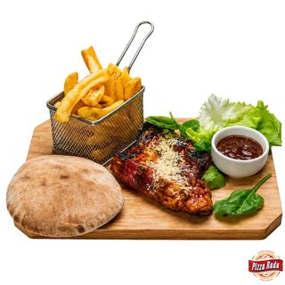 MENIU Coasta de Porc cu sos BBQ 670 Gr. + Doza Suc