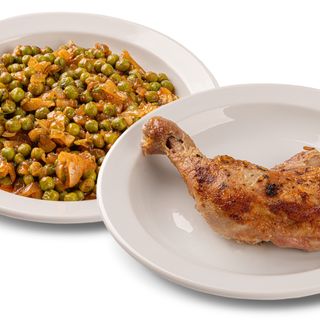 Pulpă de pui + mazăre