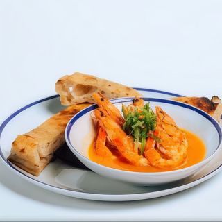 Creveți in sos A.O.P. si focaccia cu maia