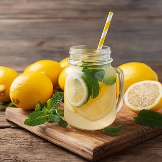 Limonada de casa cu miere si menta