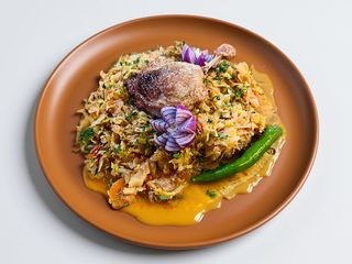 Pulpă de rața la garnita cu varză calita