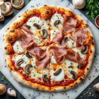 Pizza Prosciutto Funghi mare