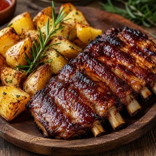 Coaste de porc cu cartofi aurii