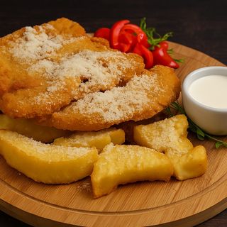 Snitel de porc in pesmet cu parmesan