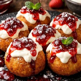 Papanasi cu Smantana si Visine