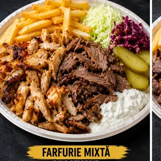 Shaorma farfurie mix pui/berbecuț
