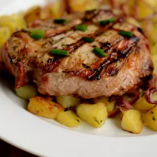 Ciorba aita de pui, Ceafa de porc cu cartofi pai