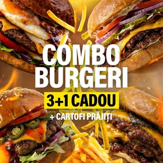 COMBO 3+1 BURGERI CU CARTOFI PROASPETI PRAJITI