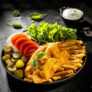 Meniu Șnițel de pui la farfurie