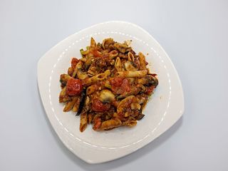 Penne integrale cu legume