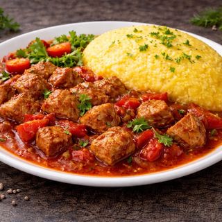 Tochitură de porc+ mamaliguta 