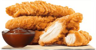 Meniu crispy strips+ cartofi si sos la alegere