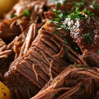 Carnita frageda de purcel cu piure de cartofi si muraturi
