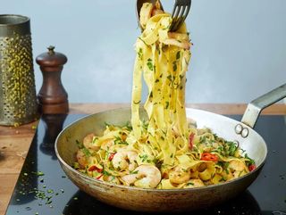 Tagliatelle con gamberi