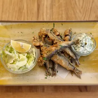 Sardine la gratar/prăjite cu cartofi fry’ndyp