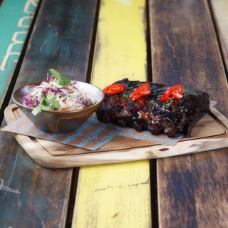 Huge Rack of Ribs with a light Coleslaw salad