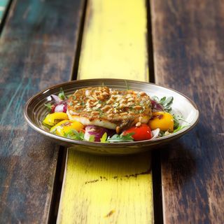 Grilled Halloumi and Capsicum basted with olive oil & lemon