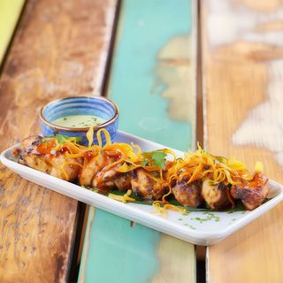 Peruvian Chicken Anticuchos with Aji Verde