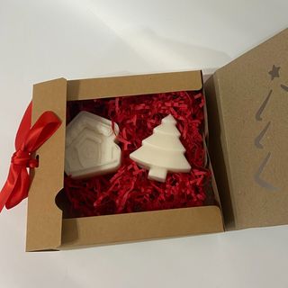 cod 2 Set 2 lumanari Craciun din ceara de soia 7cm in cutie