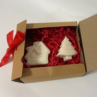 cod 1 Set 2 lumanari Craciun din ceara de soia 7cm in cutie