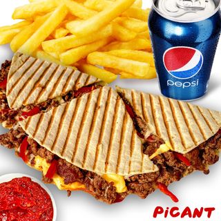 Quesadilla Vita meniu (sand.+cartofi prajiti+bautura+sos)