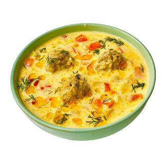 Ciorba À la Grec cu perisoare de pui