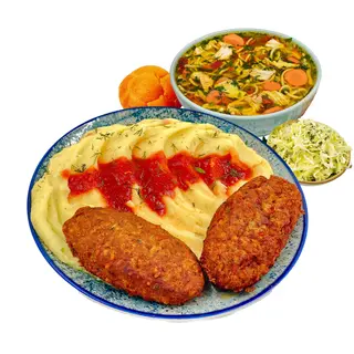 MENIUL ZILEI CU PARJOALE DE PORC SI GANITURA LA ALEGEREE