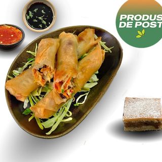 Pachetele cu legume 3 buc / 180g + Placinta cu mere 90g/ buc sau Apa plata / minerala 0,5L