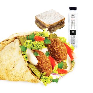 Falafel sandwich Mare si Placinta cu mere sau apa