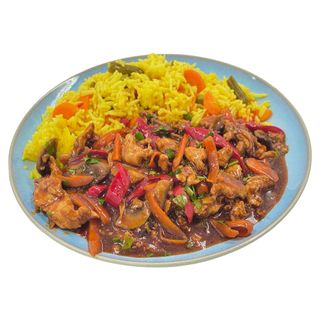 Pui in sos BBQ cu Garnitura la alegere