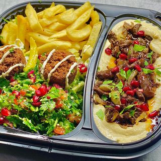 Mix Mezze Hummus Ras as four vita