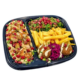 Mix Mezze Hummus Ras as four pui