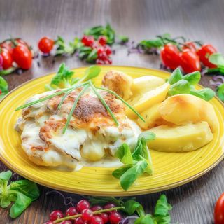 Piept de pui gratinat