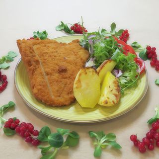 şniţel de porc cu rucola