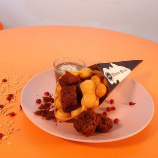 Bubble waffles cu finetti & brownie