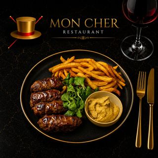 Mici cu Cartofi Prajiti si Mustar 430 Gr.