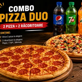 Combo Pizza Duo 2 Pizza + 2 Racoritoare