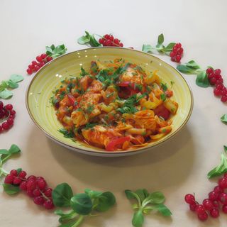 Mancare de fasole galbena cu pui