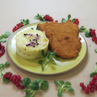 Snitel de porc cu piure