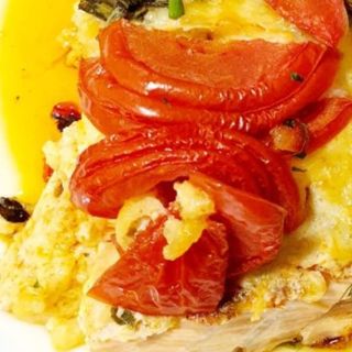 Somon gratinat și orez