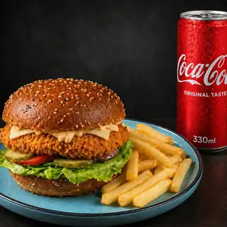 Burger crispy king + Coca Cola dz
